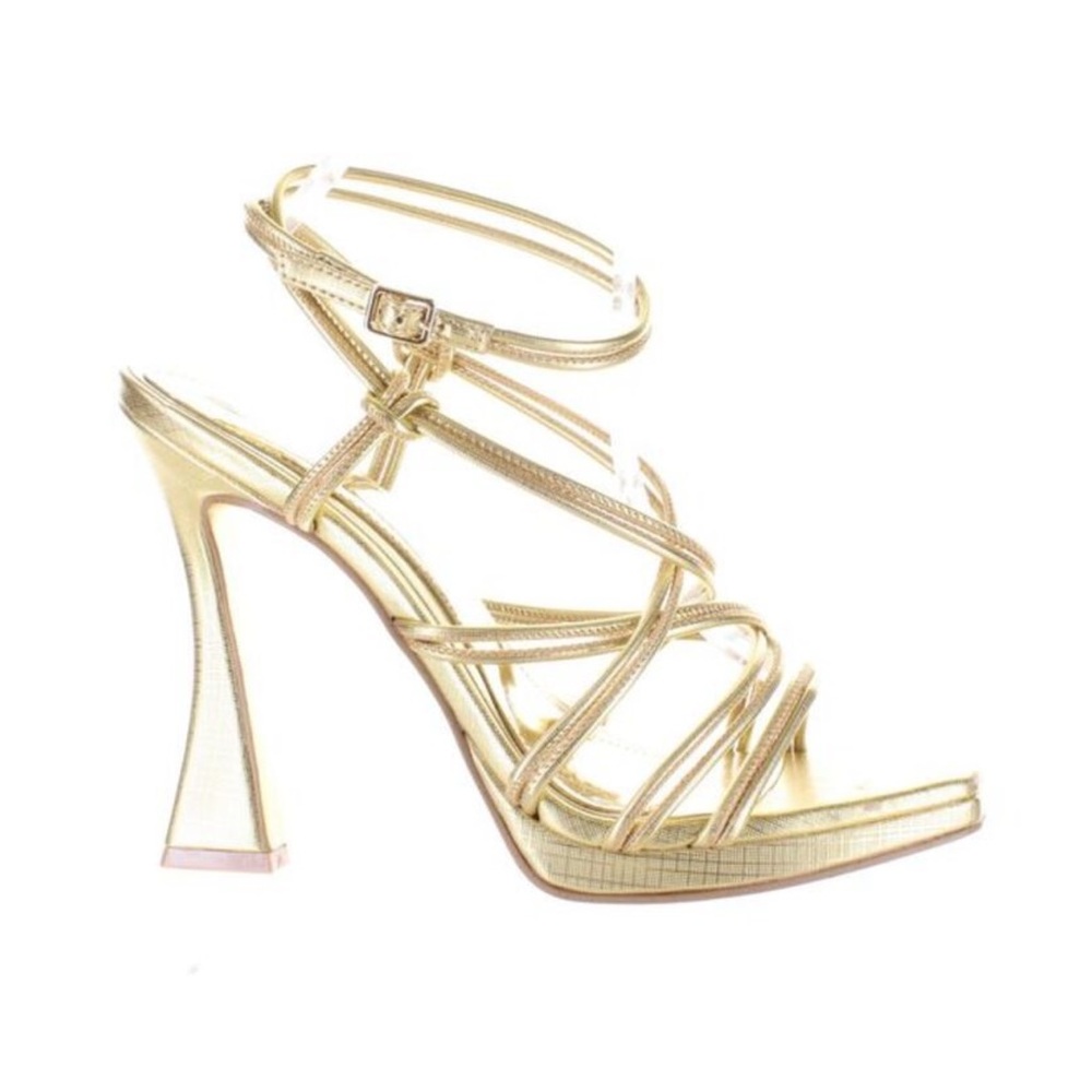 Elegant Gold Strappy Heels